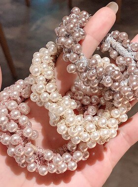 皮筋珍珠头绳爱心韩版手链发圈