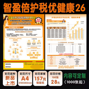 平新版安智盈倍护税优健康险26平安税优险彩页宣传单保险海报广告