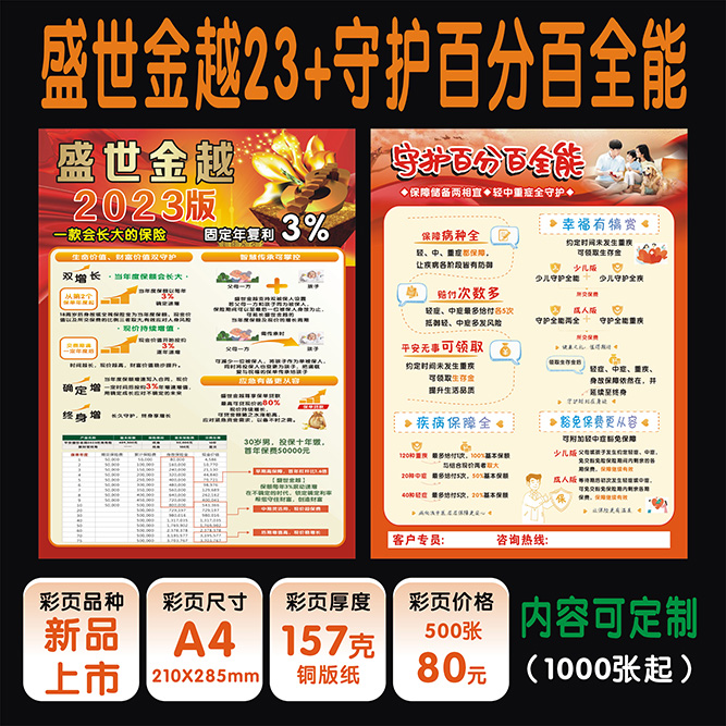 盛世金越尊享+守护百分百彩页