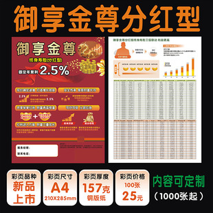 平新版安保险开门红御享金尊分红版2024彩页宣传单页印刷