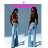 微喇叭裤 AOAOMISSSHOP螯鳌家浅蓝色Street Style高腰牛仔2026早春