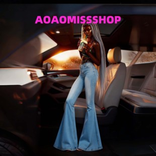 Blue浅蓝牛仔大喇叭长裤 Light 2026早春 辣妹 AOAOMISSSHOP鳌鳌家