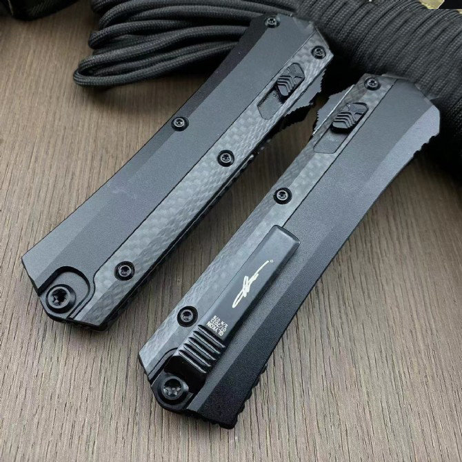 微技术蛇神碳纤维版刀鞘直出手柄锌铝合金柄救援破窗求生EDC工具