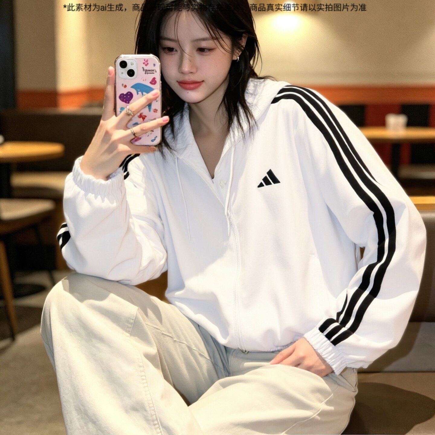 Adidas阿迪达斯官方正品女士外套秋季新品运动夹克梭织薄款上衣