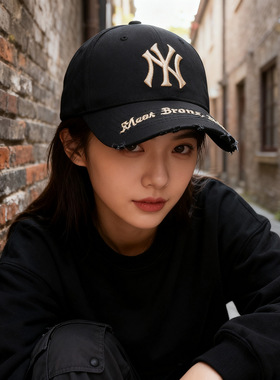 MLB刺绣男女帽子2025新款运动帽情侣遮阳帽鸭舌帽棒球帽3ACPKP02N