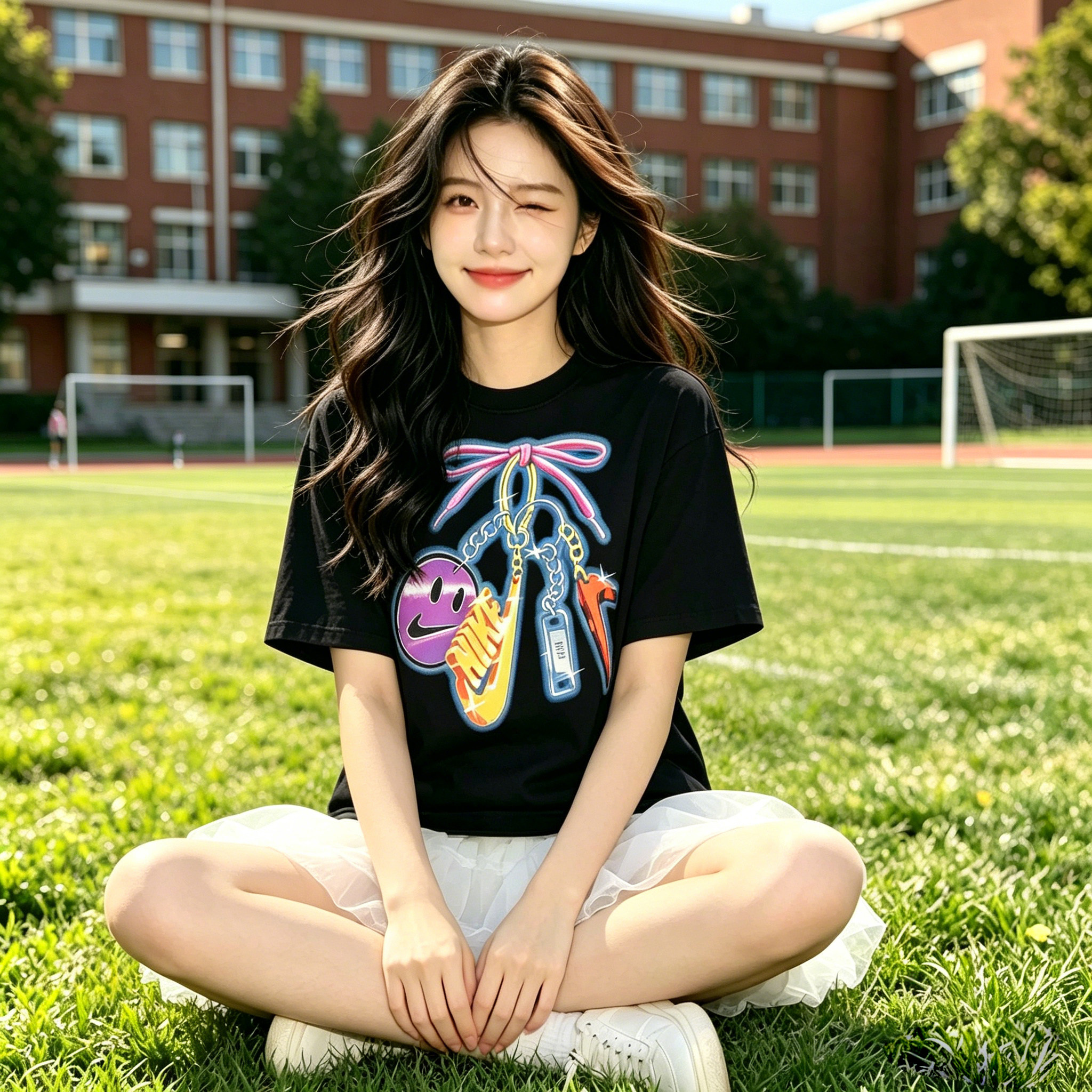 Nike耐克女生黑色短袖上衣夏季新款宽松休闲套头半袖圆领时尚T恤