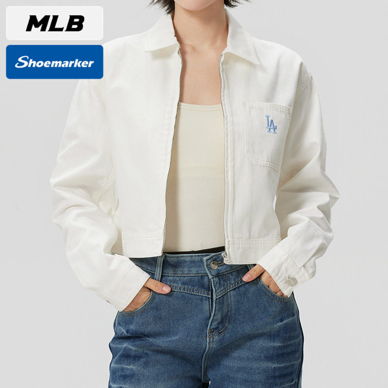 MLB美职棒官方正品女装2026春季新款牛仔刺绣外套运动休闲夹克