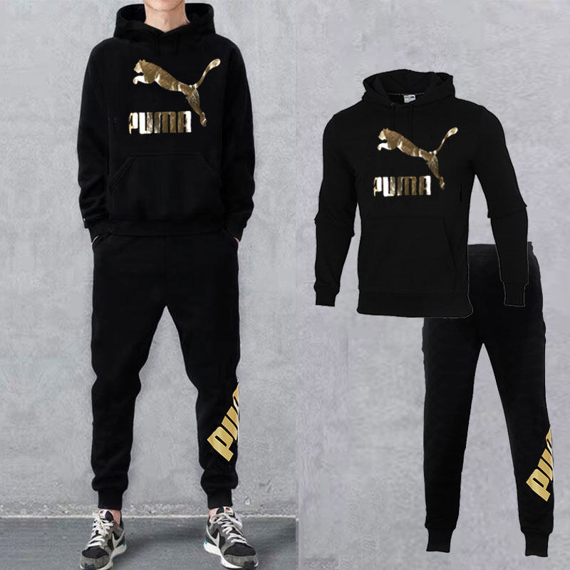 푸마 공식 웹사이트 스포츠 정장 남성 2024 겨울 신작 남성 후드 스웨트 셔츠 재킷 플러스 벨벳 투피스 세트