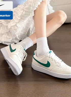 NIKE耐克COURT VISION荔枝皮白绿男女低帮运动休闲板鞋FQ8892-133