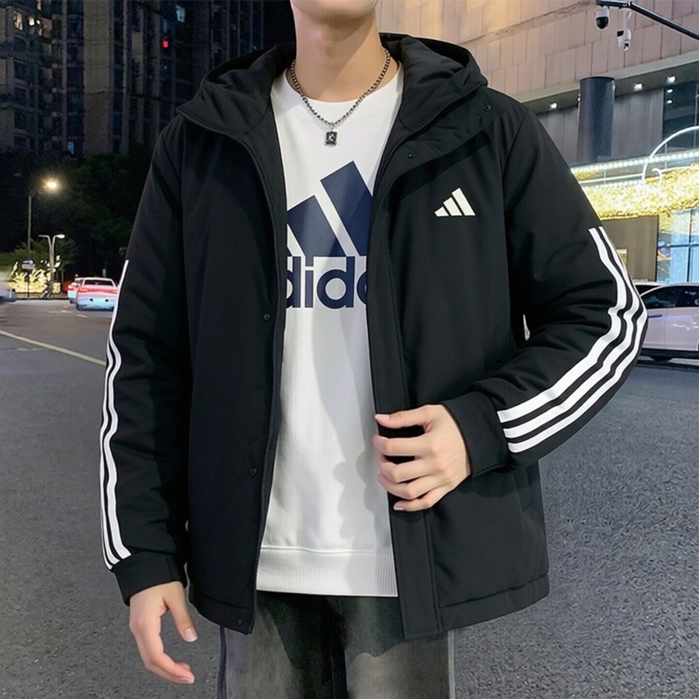 阿迪达斯官方旗舰店正品男款羽绒服2026秋季新款保暖外套运动棉服