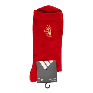 Adidas阿迪达斯马年本命年红色袜子2026相新年款中筒袜长袜KR2568