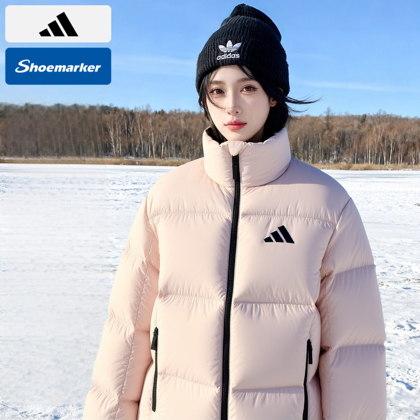 阿迪达斯官方正品羽绒服女装2025春季新款运动服休闲保暖加厚外套