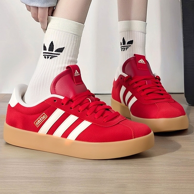 Adidas阿迪达斯官方正品红色德训鞋冬季新款休闲板鞋新年款红鞋子