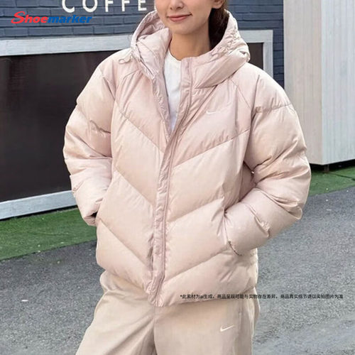 NIKE耐克连帽羽绒服女2025新款防风保暖外套棉羽夹克运动服HV5236