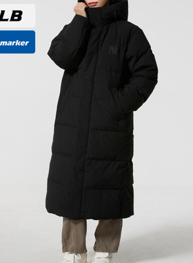MLB官方保暖长款羽绒服男女装2025春季新款黑色运动外套3ADJB3056