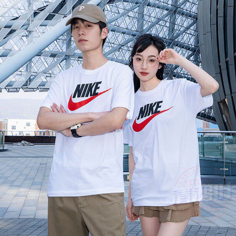 NIKE耐克新款男士纯棉短袖T恤衫圆领套头休闲运动服女半袖AR5005