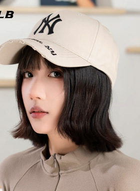 MLB官方NY鸭舌帽男女帽子2025新款卡其色棒球帽运动帽3ACPKP02N