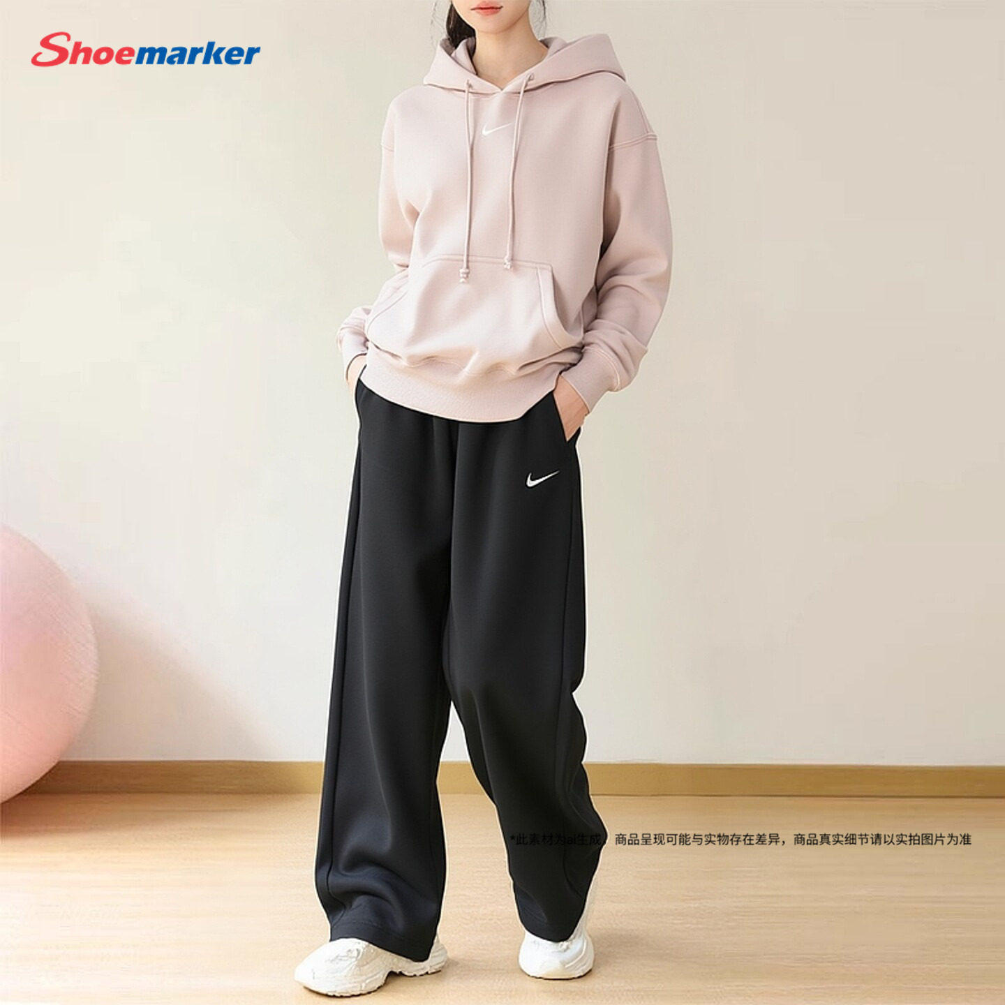 Nike耐克加绒套装女装2025秋冬新款连帽卫衣保暖直筒运动裤两件套