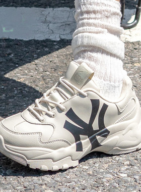 MLB小白鞋老爹鞋男女情侣复古通勤增高厚底鞋休闲鞋3ASHC104N