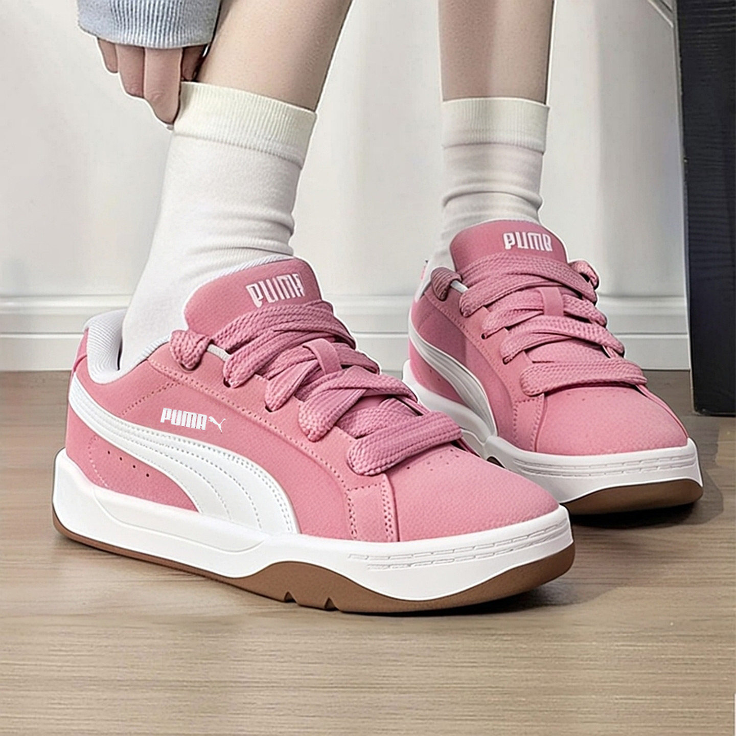 PUMA彪马女鞋2026春季新款运动鞋面包鞋休闲鞋粉色厚底板鞋400707,运动鞋new,运动休闲鞋,淘宝优惠券,粉丝福利购,淘宝优惠卷