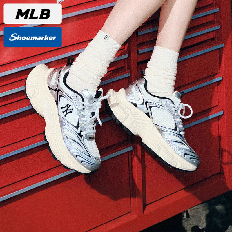 MLB官方厚底NY老爹鞋男女鞋2025春季新款运动鞋休闲鞋3ASHWD15N