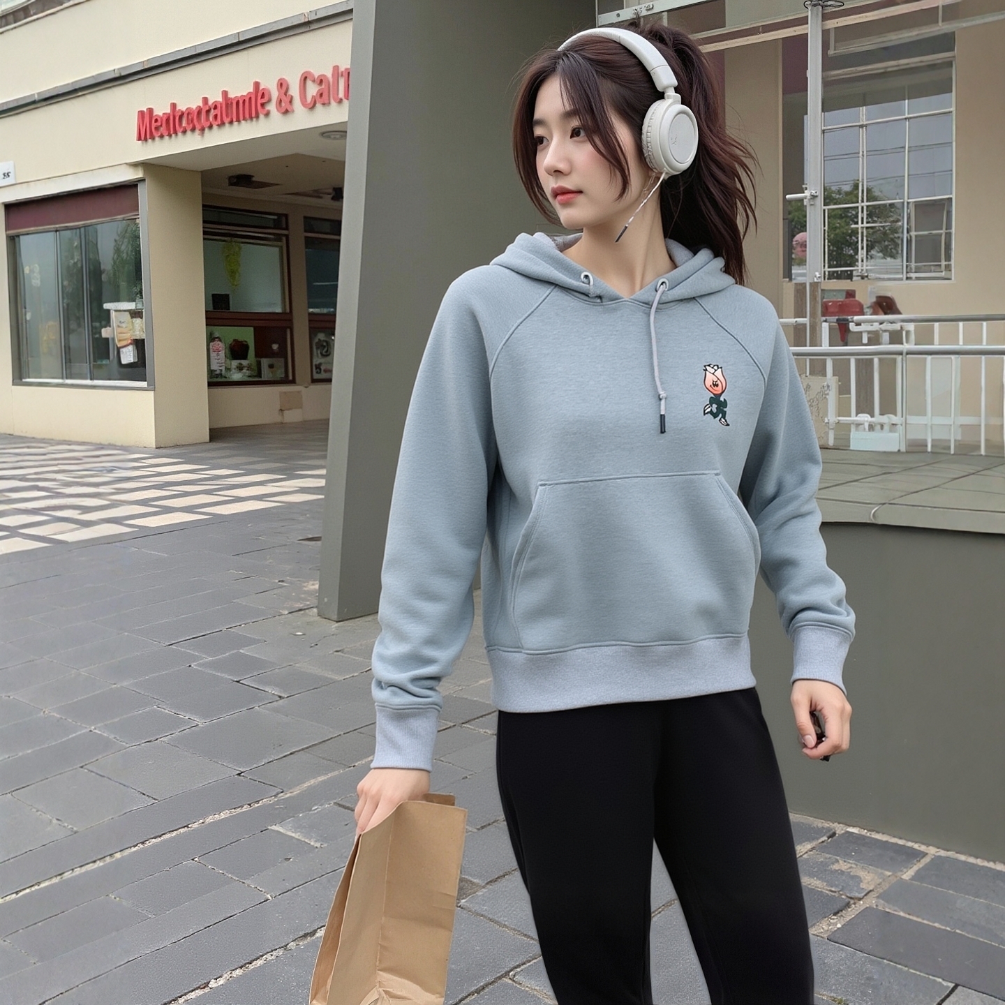 安德玛官方正品卫衣女装 25冬季新款运动潮流时尚连帽套头衫卫衣