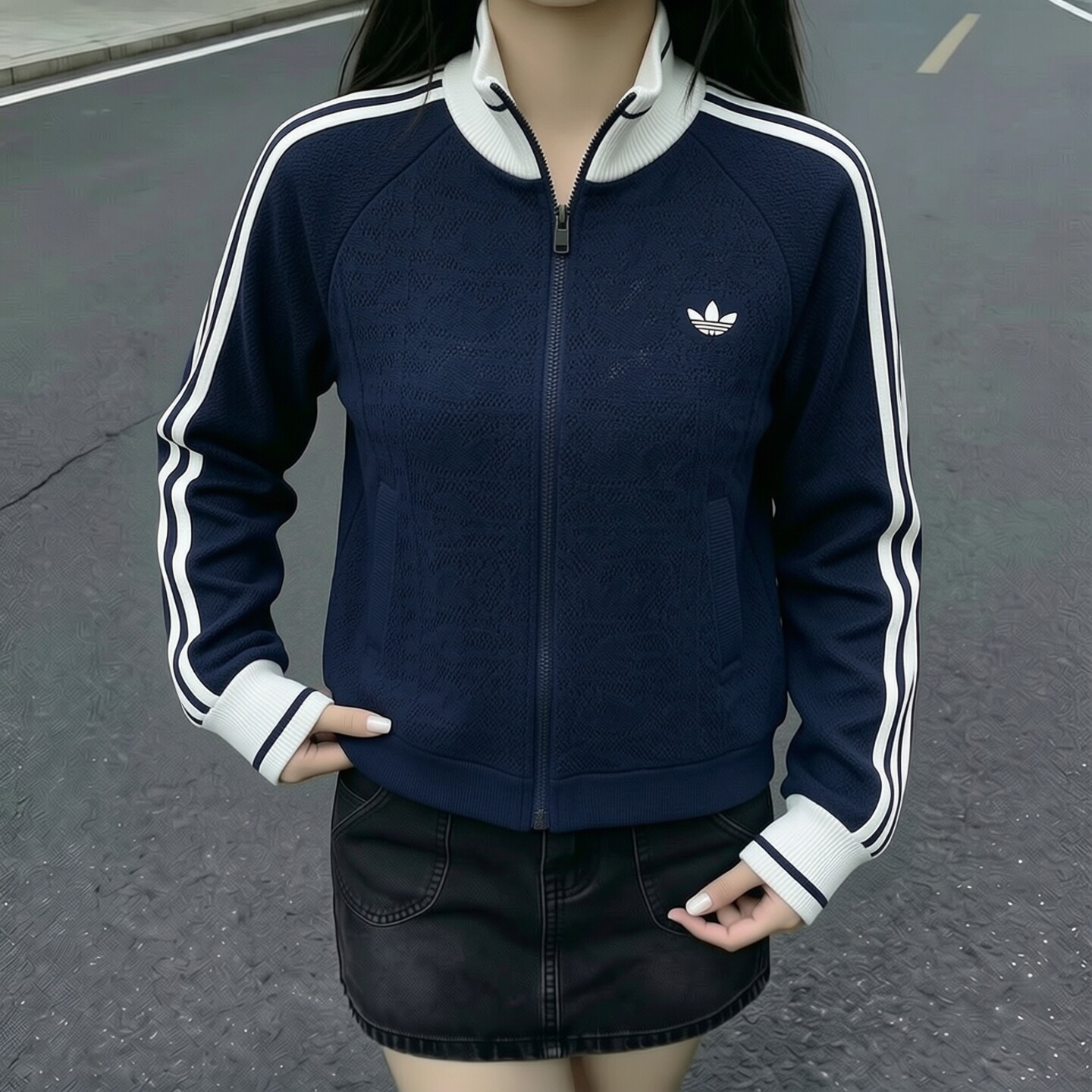 阿迪达斯女装运动服2026春秋款王欣瑜同款针织夹克休闲修身外套