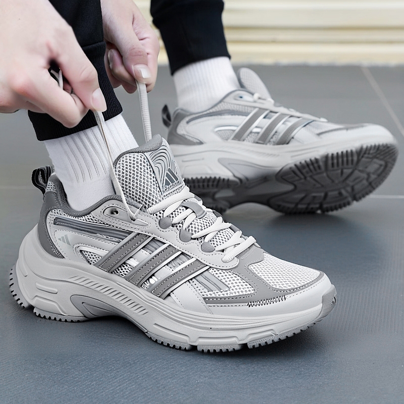 阿迪达斯官方旗舰运动鞋男女鞋秋季新款灰色透气休闲鞋正品跑步鞋