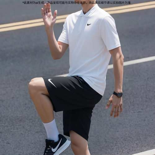 Nike耐克短裤26新款夏季休闲五分跑步速干透气梭织黑色裤子IF2183