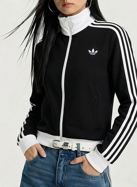 阿迪达斯三叶草正品女子外套26春季新款经典漏斗领运动夹克KD3742