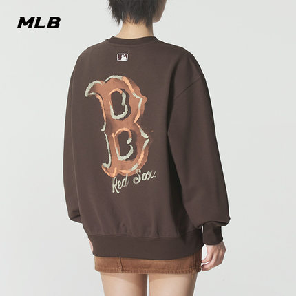 MLB官网套头衫男女装2025冬季新款情侣运动服宽松卫衣潮3AMTB3254