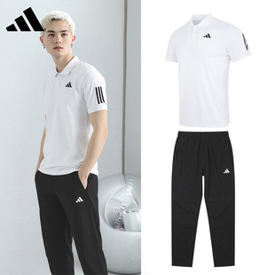 T恤透气健身休闲裤 阿迪达斯男子春季 长裤 短袖 跑步两件套运动套装
