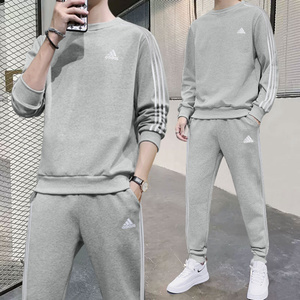 Adidas阿迪达斯加绒运动套装男款2024春季新款加厚运动服卫衣长裤