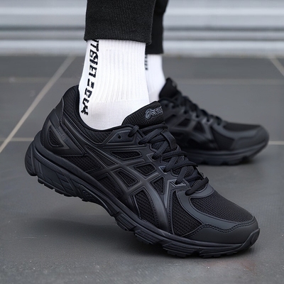 亚瑟士正品男鞋2025冬季新款黑武士运动鞋JOG 100T轻便减震跑步鞋
