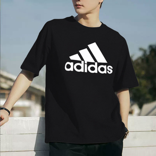 新款 Adidas阿迪达斯黑色短袖 2024春季 男装 运动服休闲透气T恤衫