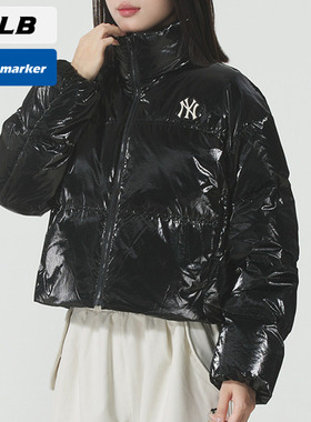 MLB官方NY黑色休闲羽绒服女装2025春季新款运动服外套3FDJB0556