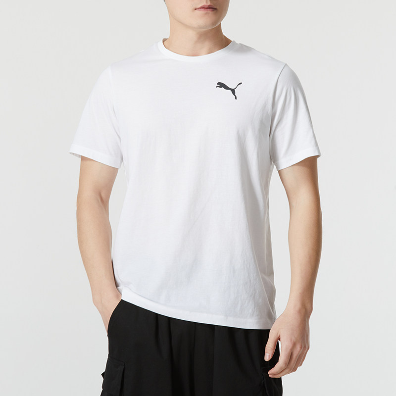 PUMA 푸마 스포츠 정장 남성 2024 겨울 신작 라운드 넥 캐주얼 티셔츠 반팔 반바지 통기성 투피스 세트