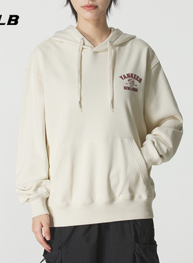 MLB官网NY宽松卫衣男女装2025冬季新款运动服连帽套头衫3AHDE0154