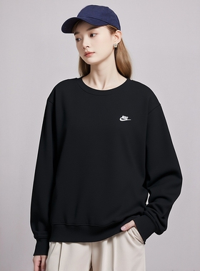 耐克官方正品女装加绒卫衣2025冬季新款加绒长袖套头衫FN3887-010