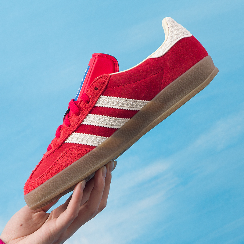 阿迪达斯男鞋女鞋GAZELLE INDOOR 红色德训鞋休闲鞋子运动鞋T头鞋