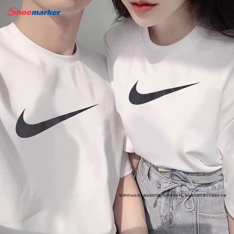 耐克情侣短袖男女同款2026夏季款Nike官方正品大LOGO白色透气T恤