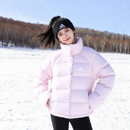 阿迪达斯羽绒服女装2025冬季新款运动休闲面包服潮流排骨服KH3976