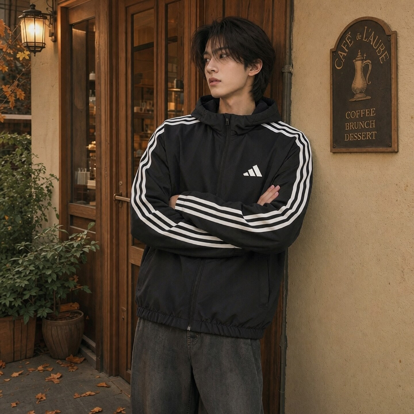 阿迪达斯男装加绒外套Adidas官方正品运动服上衣2026新款春秋夹克