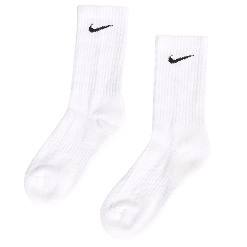 Nike耐克男袜女袜2022春季新款三双装中筒袜白色运动袜子SX7664