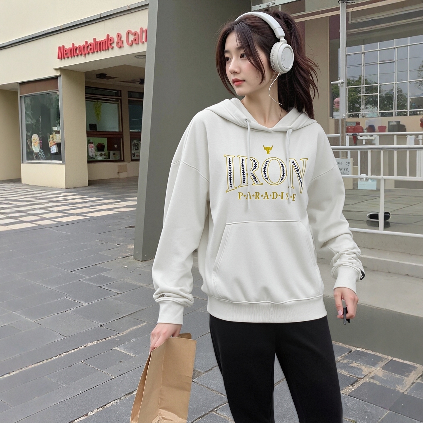 安德玛官方正品女装卫衣25冬季新款运动服户外锻炼连帽套头衫卫衣