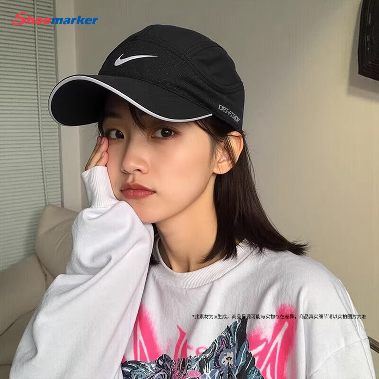 Nike耐克官方正品情侣鸭舌帽男女2026新款夏季黑色软顶透气运动帽