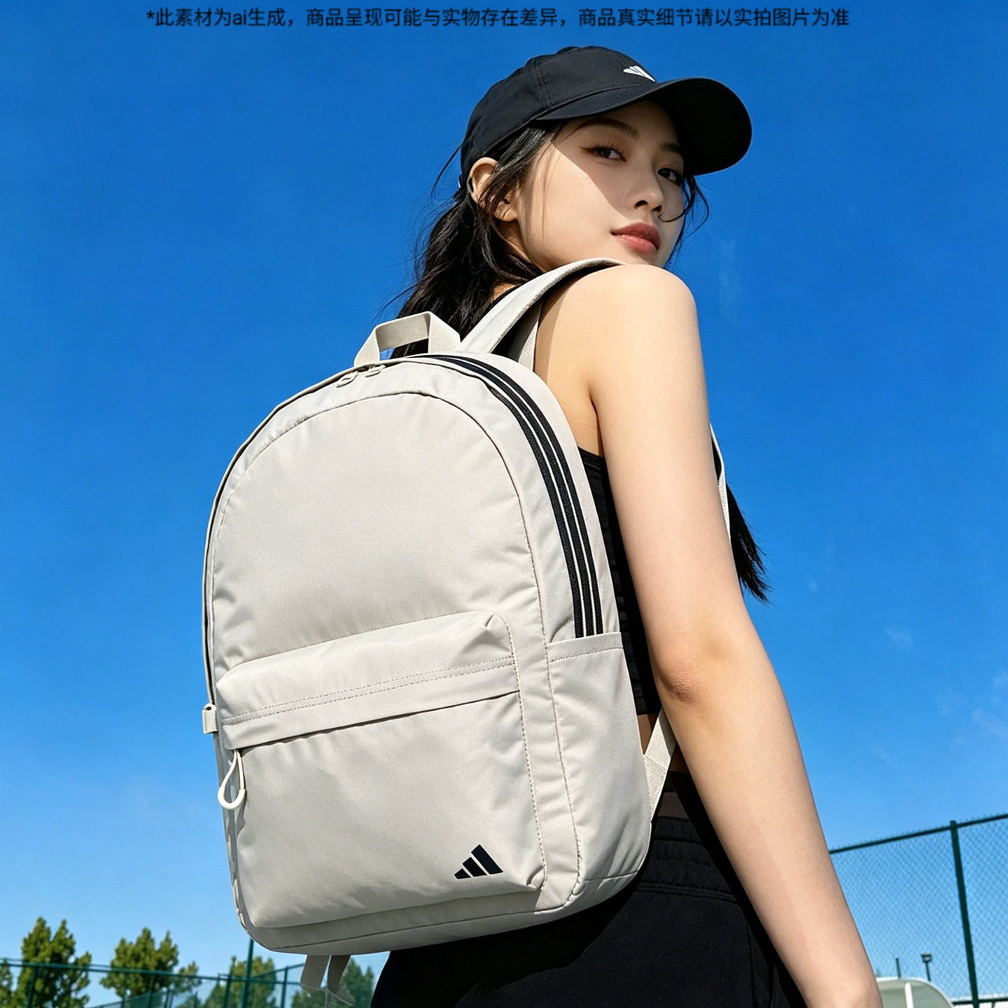 Adidas阿迪达斯正牌男女生双肩包夏季新款三条纹时尚休闲学生书包