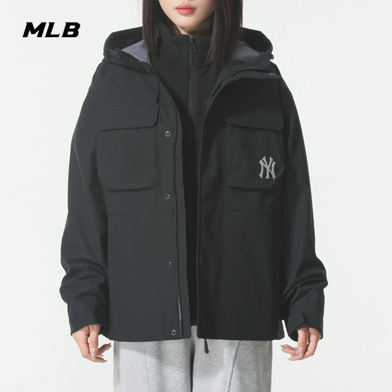 MLB防风衣男女装2025冬季新款运动服两件套夹克宽松外套3AWJB0156