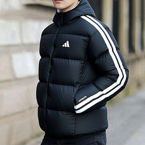 阿迪达斯双面穿羽绒服外套男25冬季新款休闲面包服加厚保暖运动服