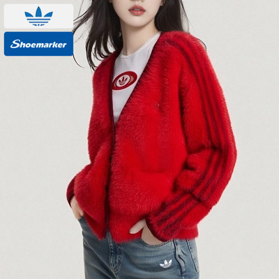 阿迪达斯三叶草短款外套女装26春季新款新年款潮流时尚夹克KT3171